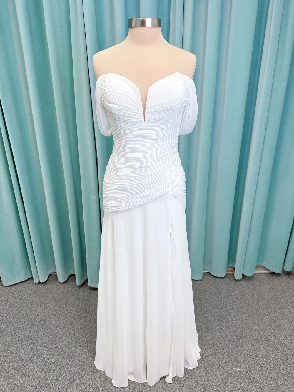 Morilee Style 15053 Parvati Chiffon with Plunging Neckline and Detachable